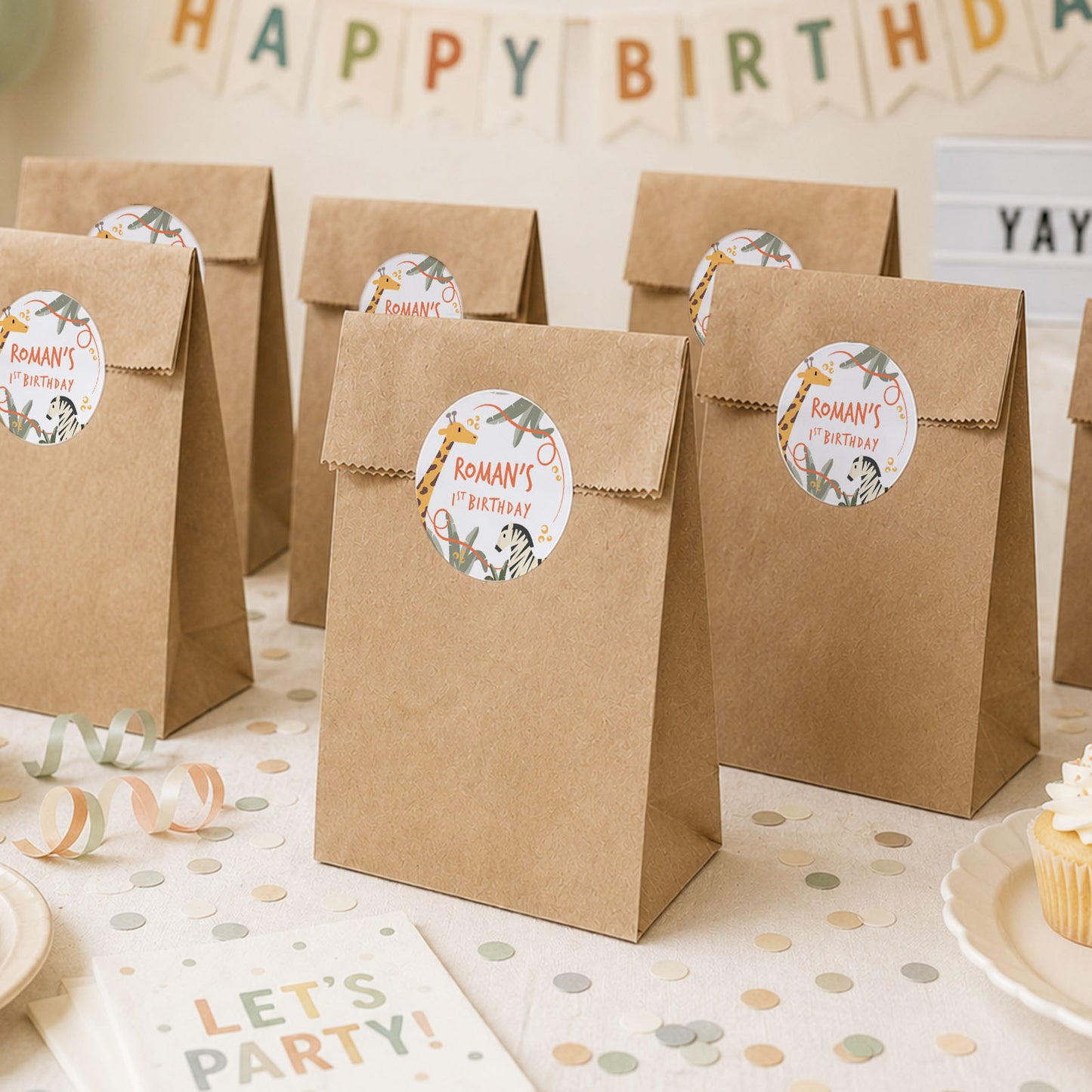 Safari Party Favour Bag Stickers Jungle Party Bag Stickers Safari Animal Party Stickers Jungle Party Favour Bags Animal Birthday Party Bags