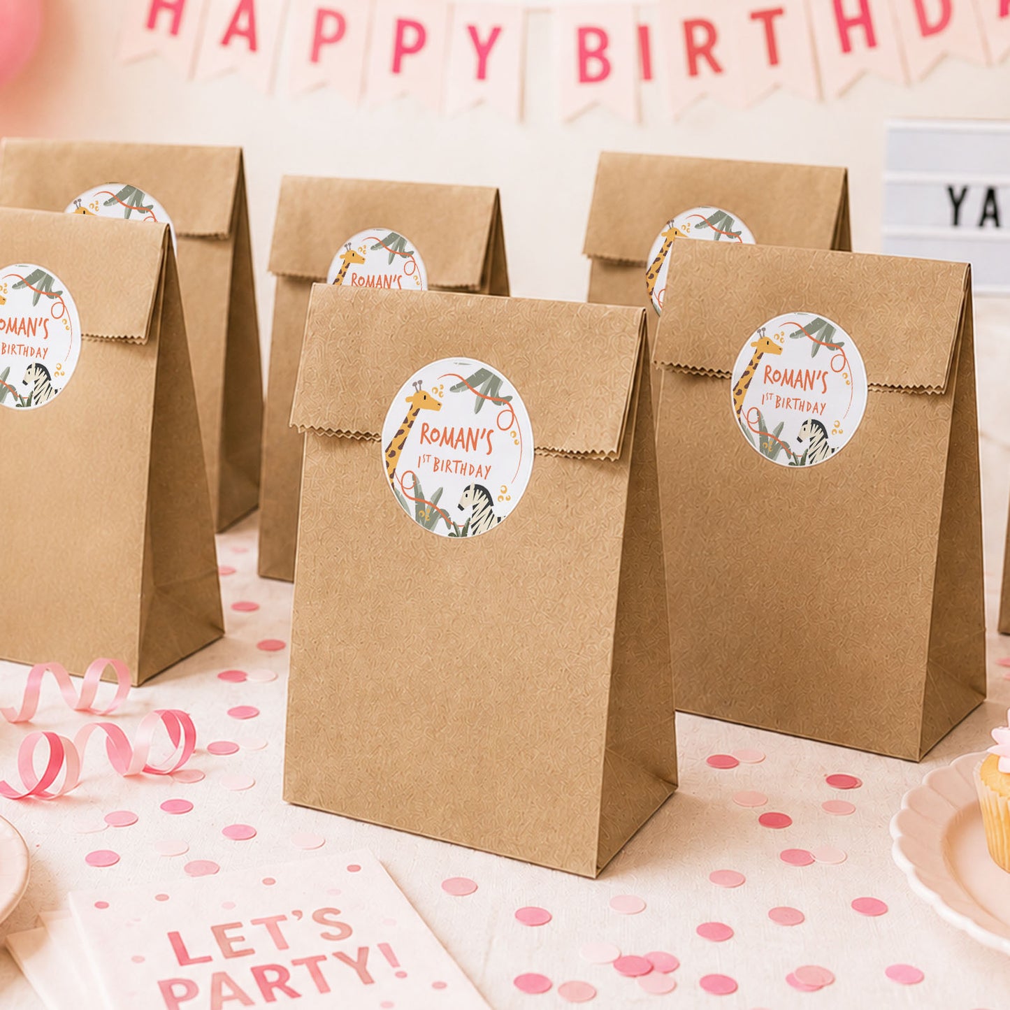 Safari Party Favour Bag Stickers Jungle Party Bag Stickers Safari Animal Party Stickers Jungle Party Favour Bags Animal Birthday Party Bags
