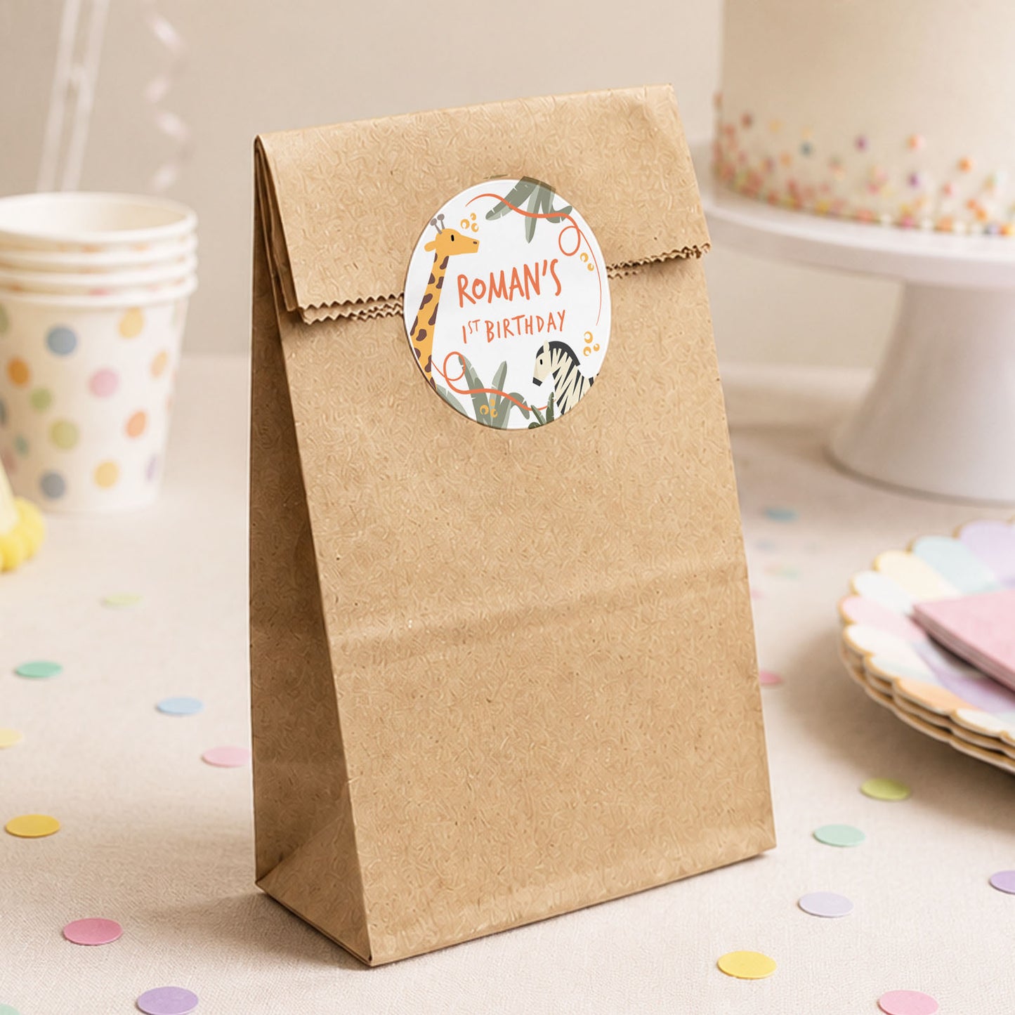 Safari Party Favour Bag Stickers Jungle Party Bag Stickers Safari Animal Party Stickers Jungle Party Favour Bags Animal Birthday Party Bags