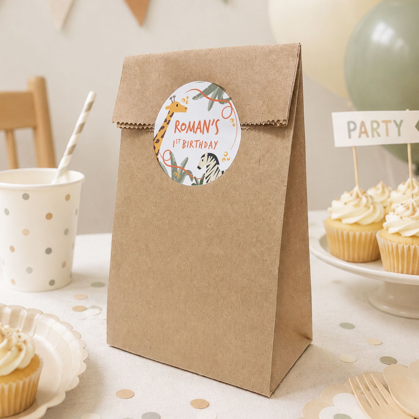 Personalised Safari Birthday Stickers Safari Favour Stickers Animal Birthday Sweet Favours Jungle Safari Birthday Decor Safari Party Idea