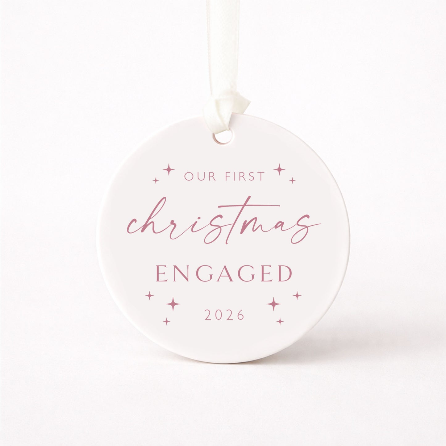 Personalised Engagement Christmas Bauble, First Christmas Engaged Ornament, Engagement Gift for Couple, Bride to Be Christmas Keepsake (Copy)