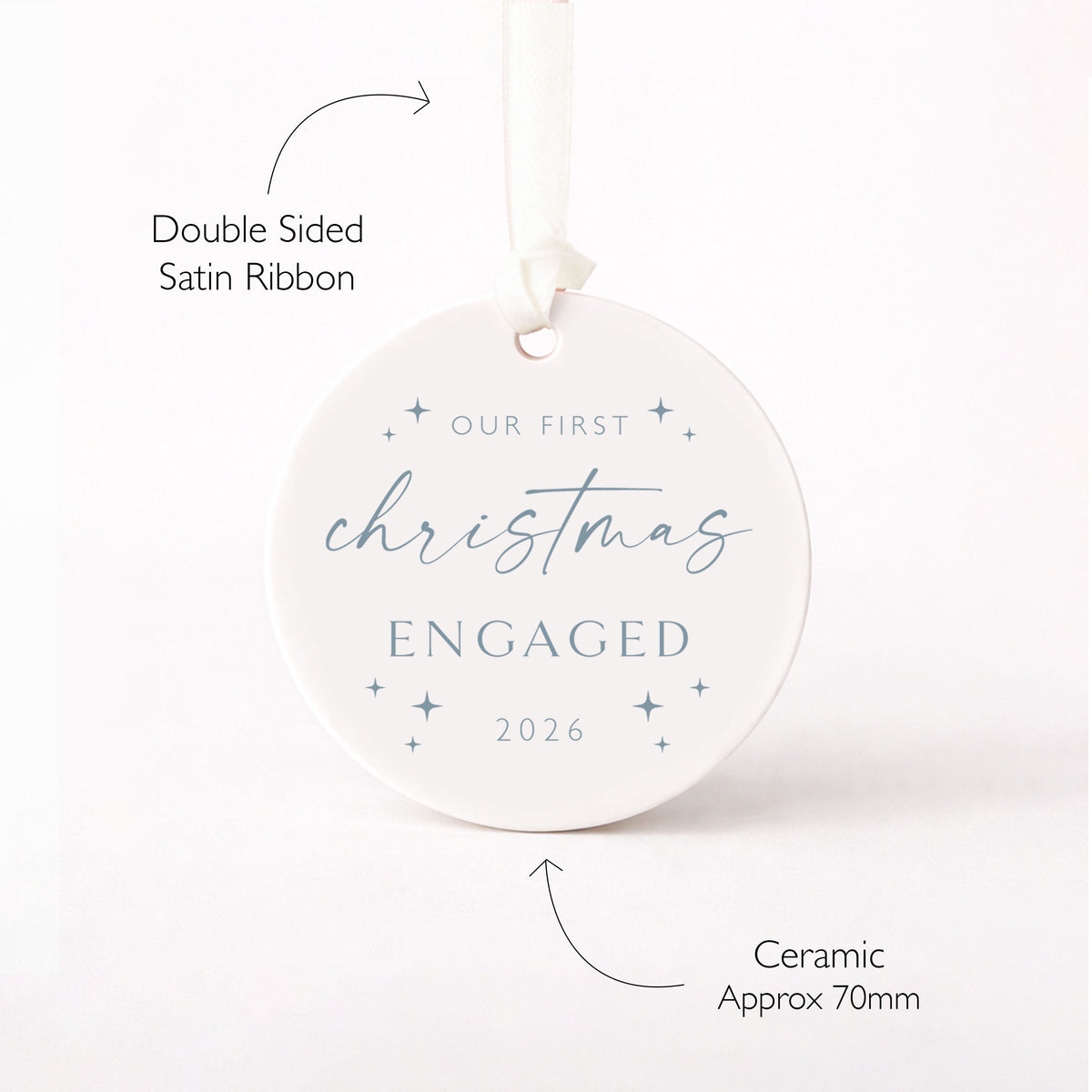 Personalised Engagement Christmas Bauble, First Christmas Engaged Ornament, Engagement Gift for Couple, Bride to Be Christmas Keepsake (Copy)