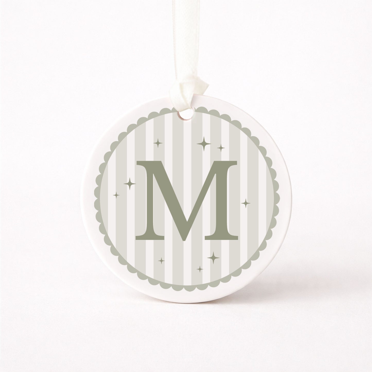 Personalised Initial Christmas Bauble, Whimsical Striped Ornament, Fun Colourful Christmas Decoration, Monogram Gift, Stocking Filler