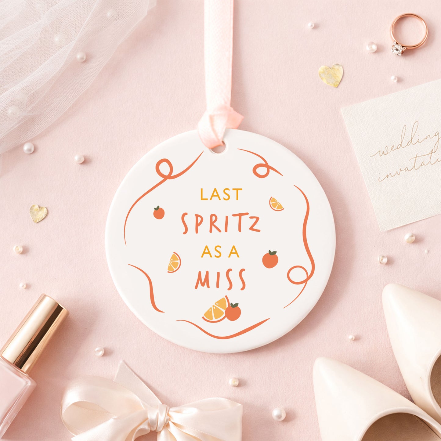 Last Spritz As A Miss Drinks Bottle Tag | Ceramic Ornament | Keepsake Hen Party Gift Decoration | Valentines Gift | Gift Box