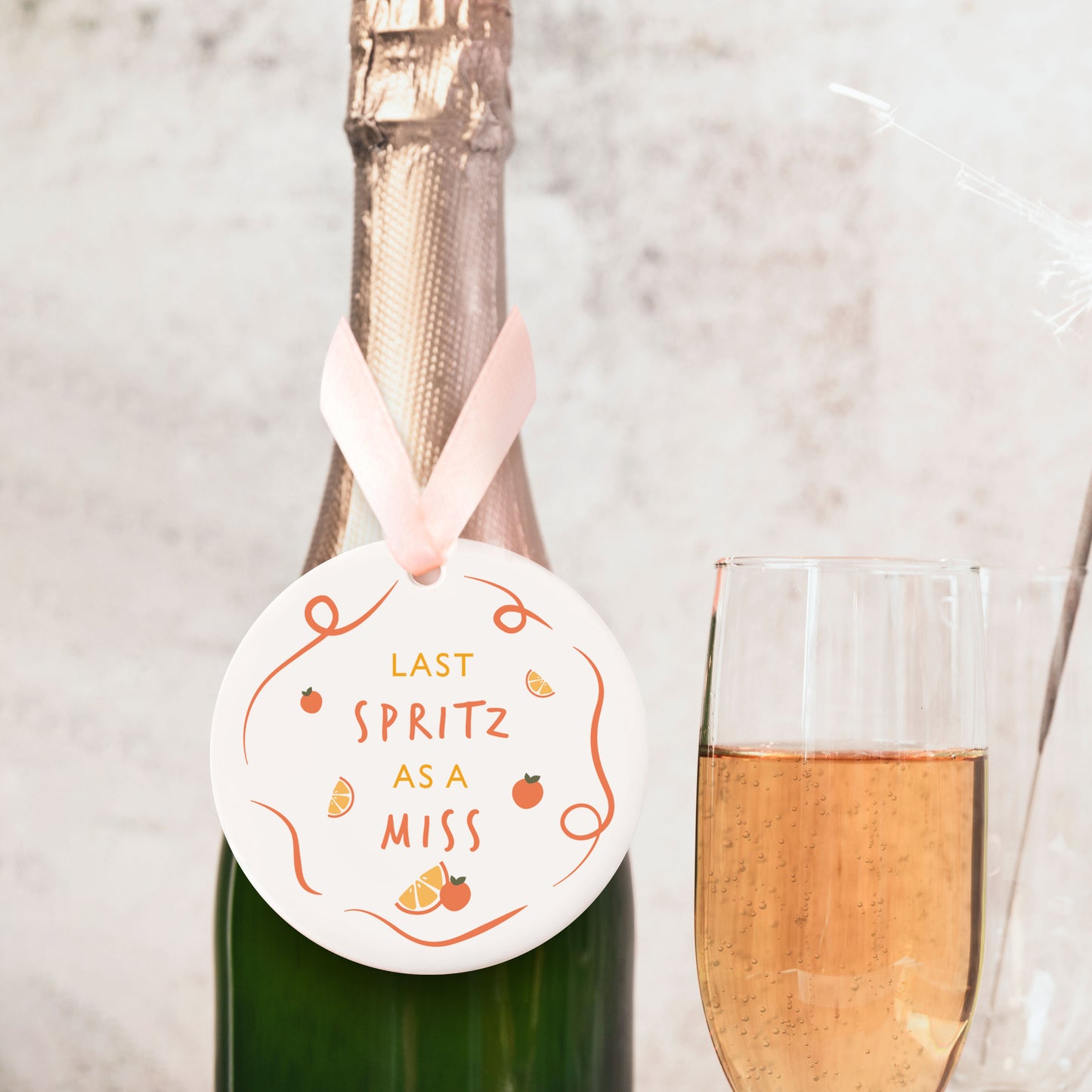 Last Spritz As A Miss Drinks Bottle Tag | Ceramic Ornament | Keepsake Hen Party Gift Decoration | Valentines Gift | Gift Box