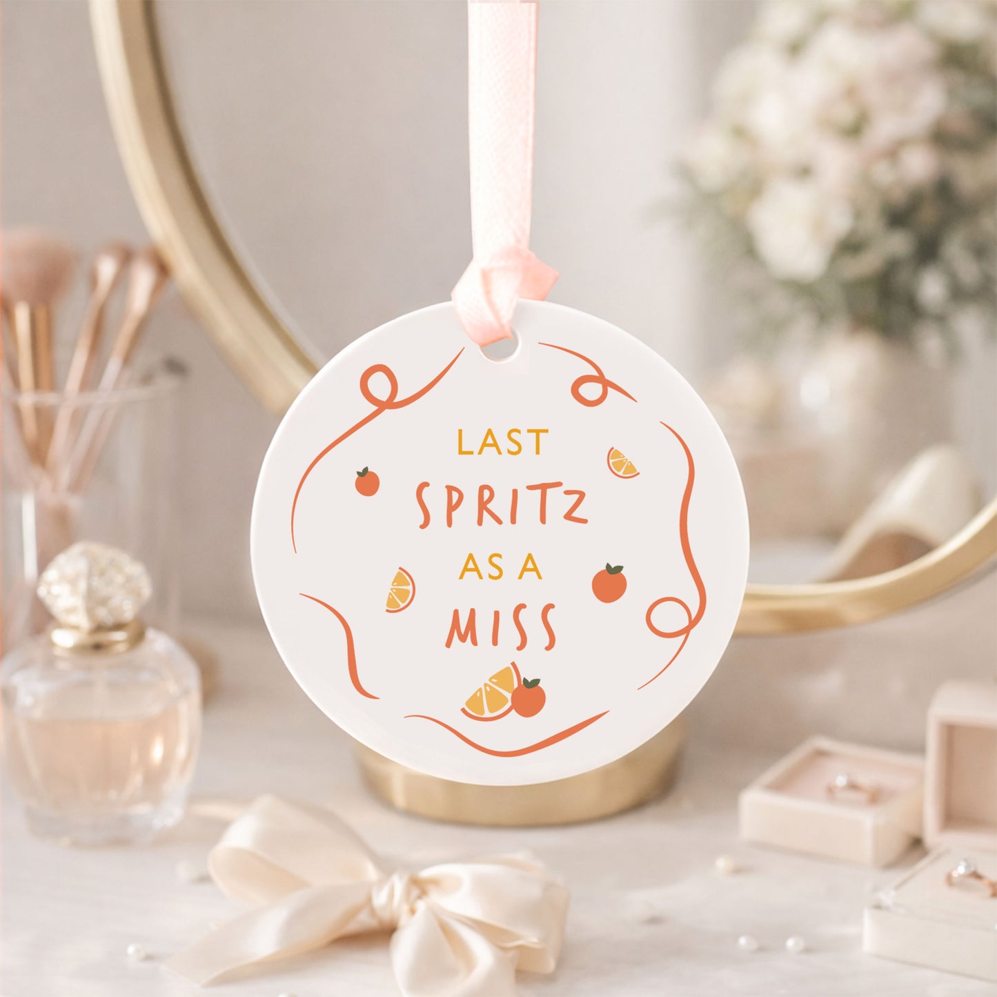 Last Spritz As A Miss Drinks Bottle Tag | Ceramic Ornament | Keepsake Hen Party Gift Decoration | Valentines Gift | Gift Box