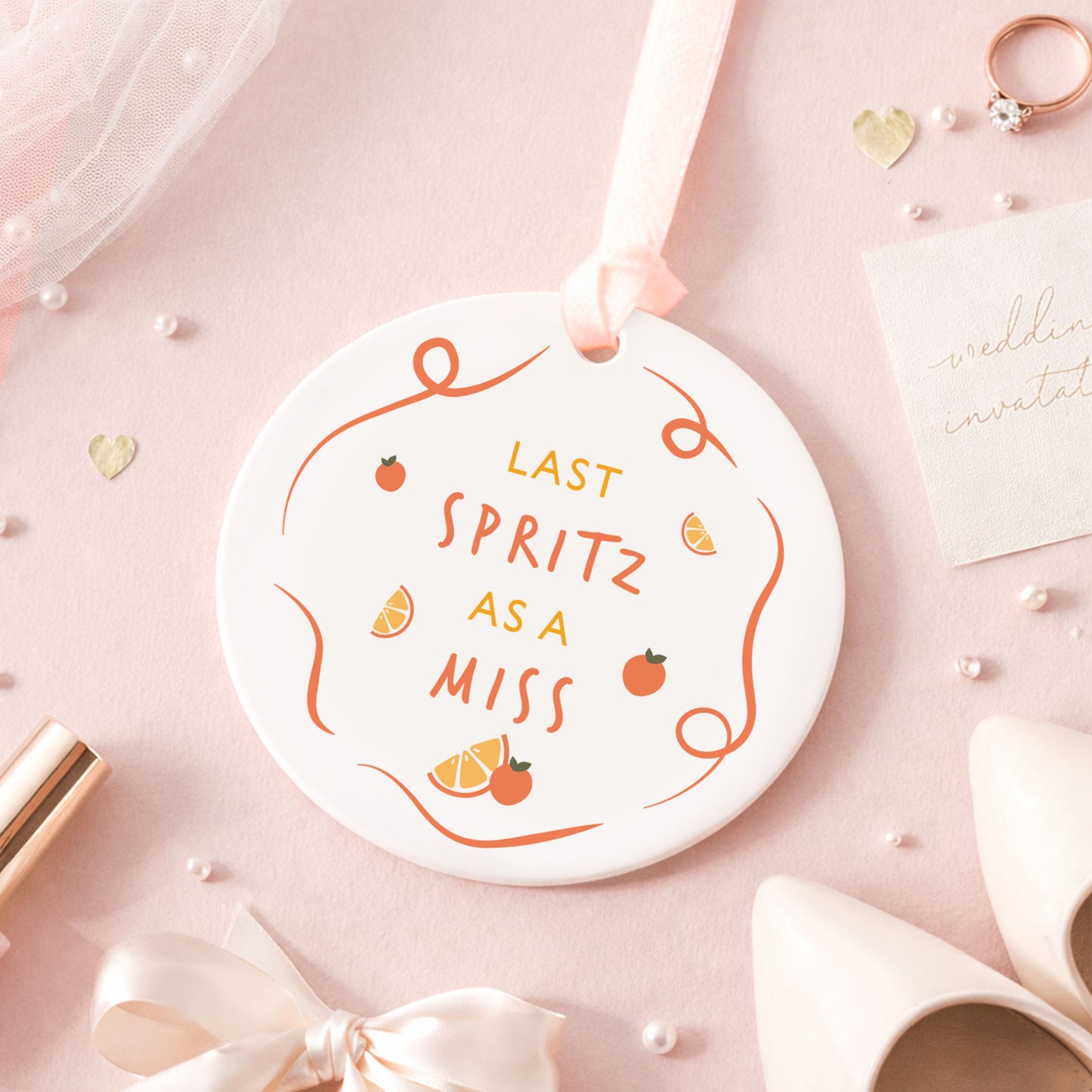 Last Spritz As A Miss Drinks Bottle Tag | Ceramic Ornament | Keepsake Hen Party Gift Decoration | Valentines Gift | Gift Box