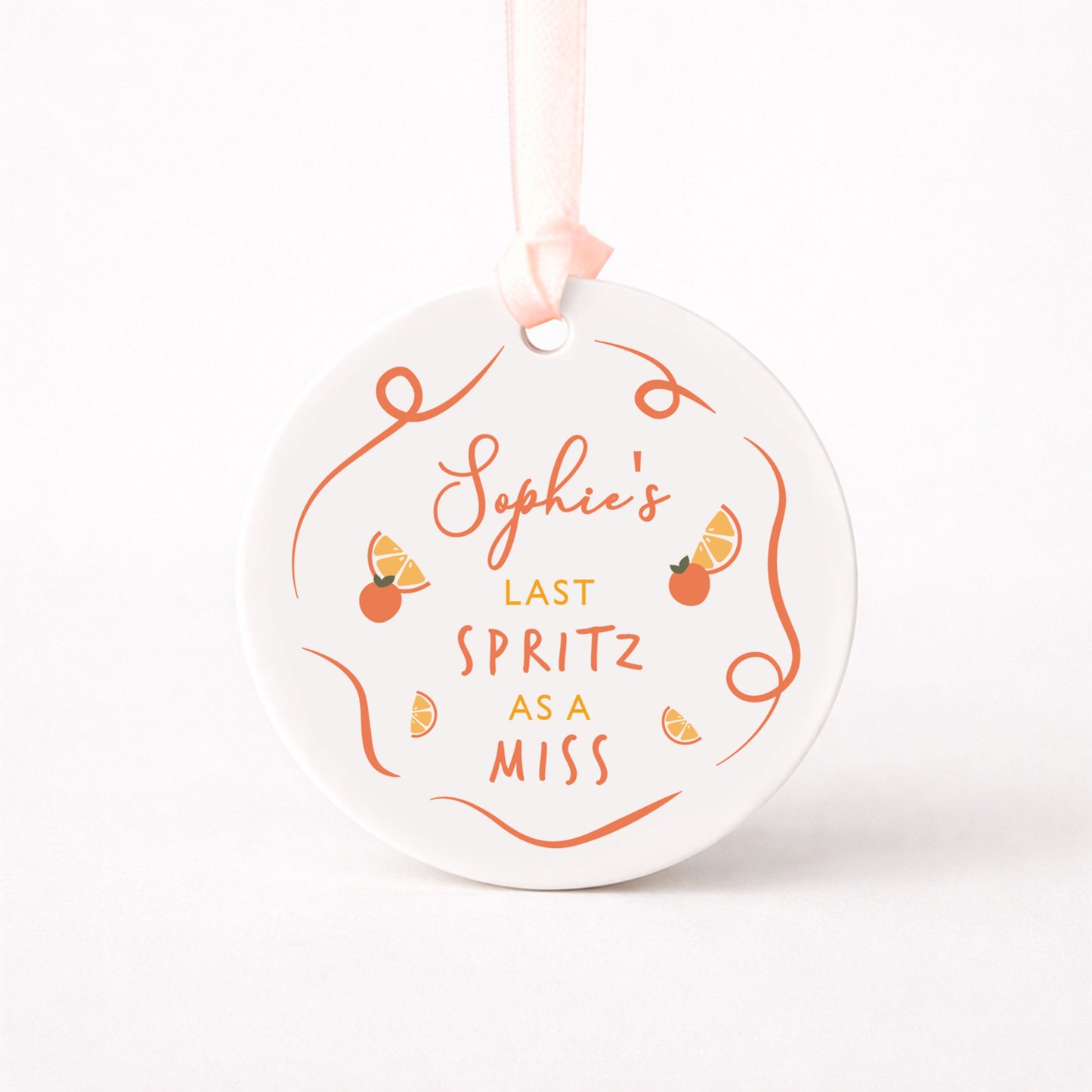 Personalised Last Spritz As A Miss Drinks Bottle Tag | Ceramic Ornament | Keepsake Hen Party Gift Decoration | Valentines Gift | Gift Box