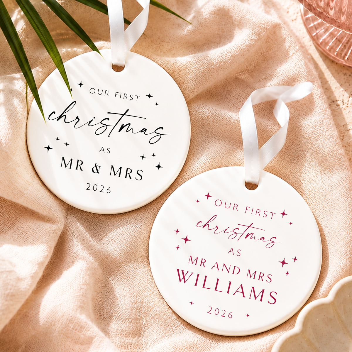 First Christmas Married Bauble | Personalised Couple's Ornament | Keepsake Christmas Decoration | Newly Wed | Wedding Gift