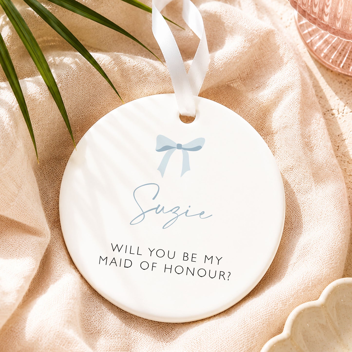 Personalised Bridesmaid Proposal Bauble, Will You Be My Bridesmaid Gift, Maid of Honour Proposal, Christmas Wedding Keepsake (Copy)