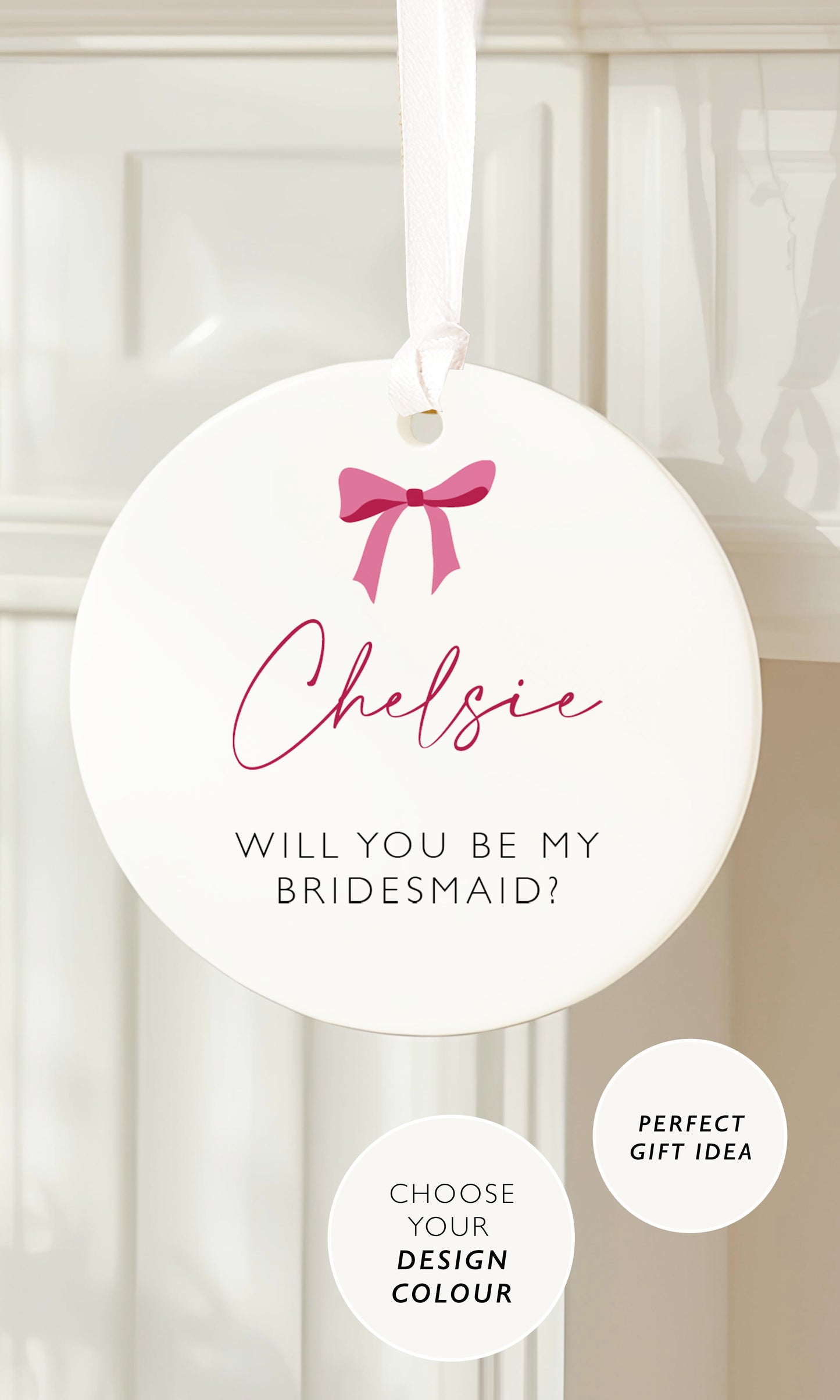 Personalised Bridesmaid Proposal Bauble, Will You Be My Bridesmaid Gift, Maid of Honour Proposal, Christmas Wedding Keepsake (Copy)