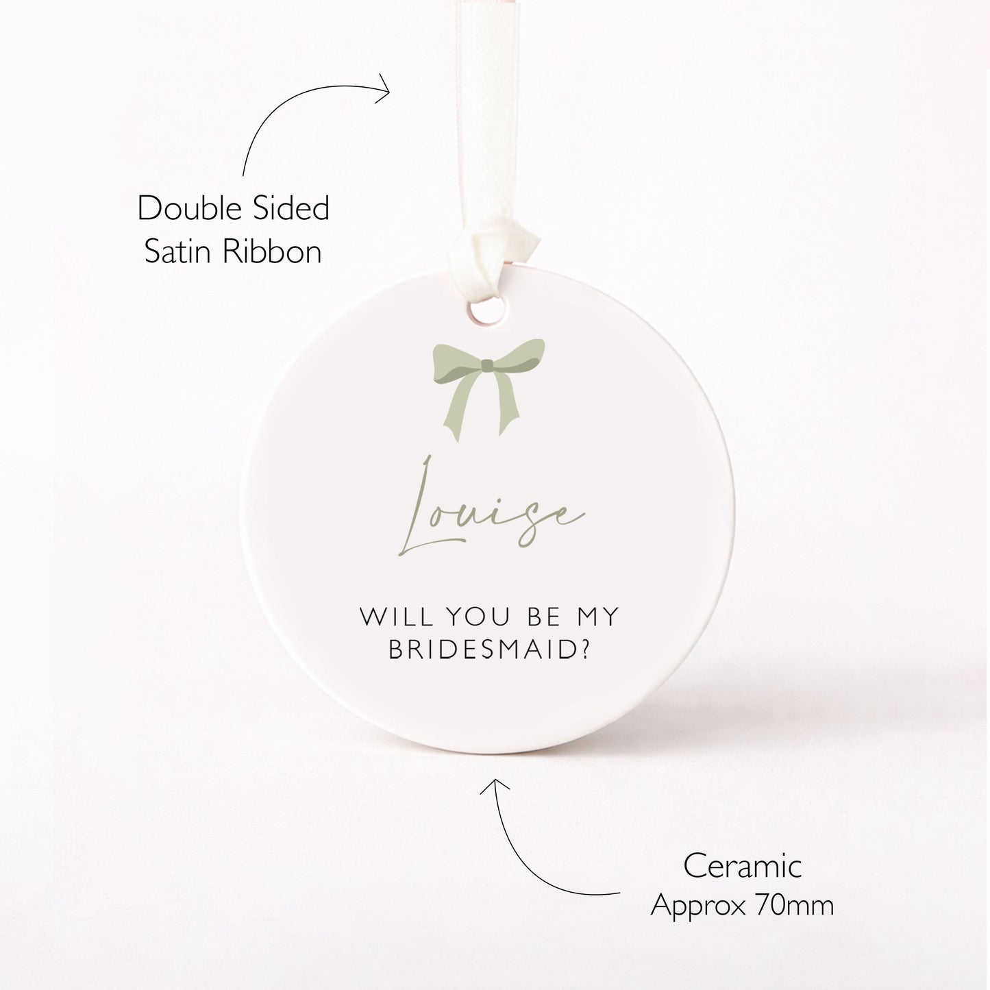 Personalised Bridesmaid Proposal Bauble, Will You Be My Bridesmaid Gift, Maid of Honour Proposal, Christmas Wedding Keepsake (Copy)