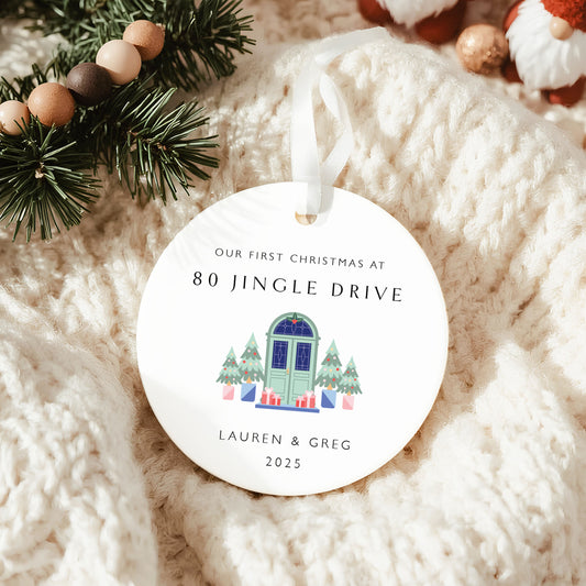 First Christmas New Home Bauble | Personalised Couple's Ornament | Keepsake Christmas Decoration | New Home Gift