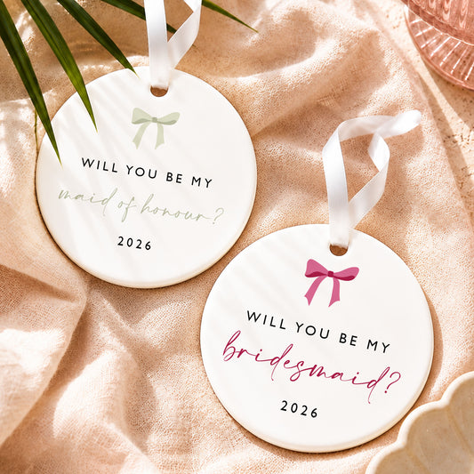 Personalised Bridesmaid Proposal Bauble, Will You Be My Bridesmaid Gift, Maid of Honour Proposal, Christmas Wedding Keepsake