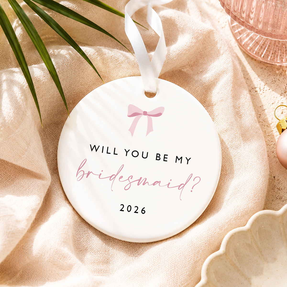 Personalised Bridesmaid Proposal Bauble, Will You Be My Bridesmaid Gift, Maid of Honour Proposal, Christmas Wedding Keepsake