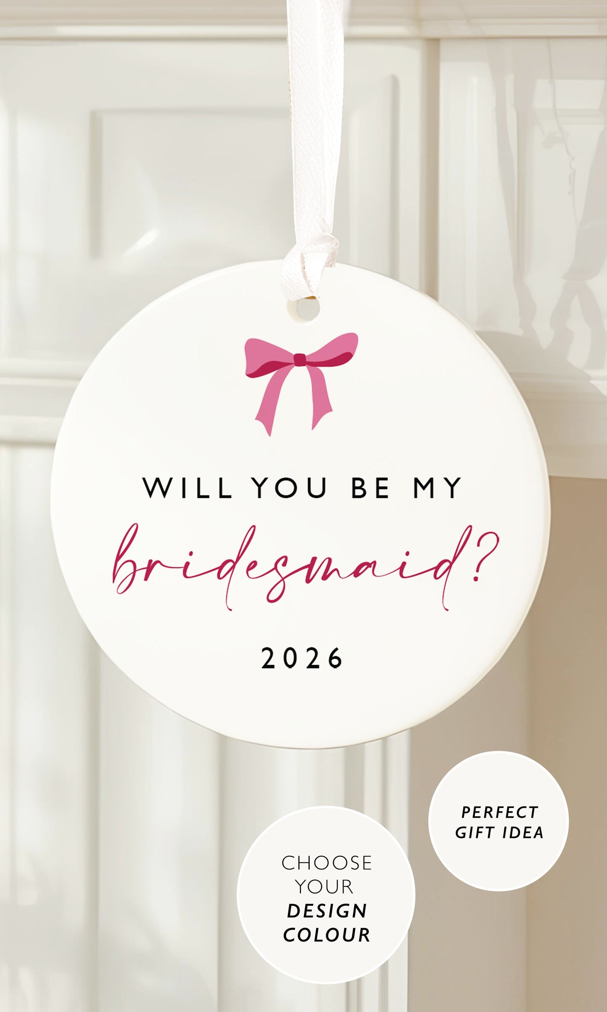Personalised Bridesmaid Proposal Bauble, Will You Be My Bridesmaid Gift, Maid of Honour Proposal, Christmas Wedding Keepsake