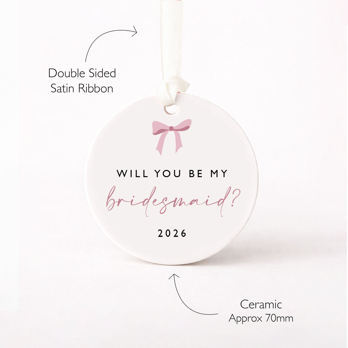 Personalised Bridesmaid Proposal Bauble, Will You Be My Bridesmaid Gift, Maid of Honour Proposal, Christmas Wedding Keepsake