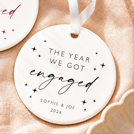 Personalised Engagement Christmas Bauble, First Christmas Engaged Ornament, Engagement Gift for Couple, Bride to Be Christmas Keepsake (Copy) (Copy)