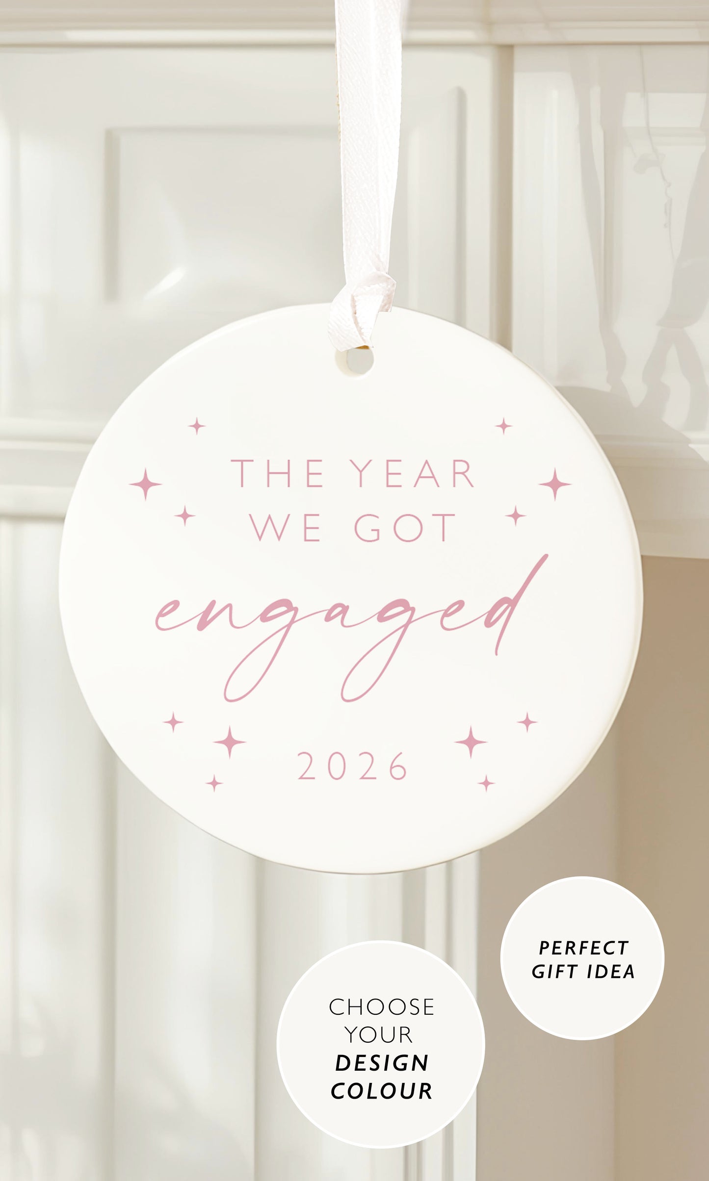 Personalised Engagement Christmas Bauble, First Christmas Engaged Ornament, Engagement Gift for Couple, Bride to Be Christmas Keepsake (Copy) (Copy)