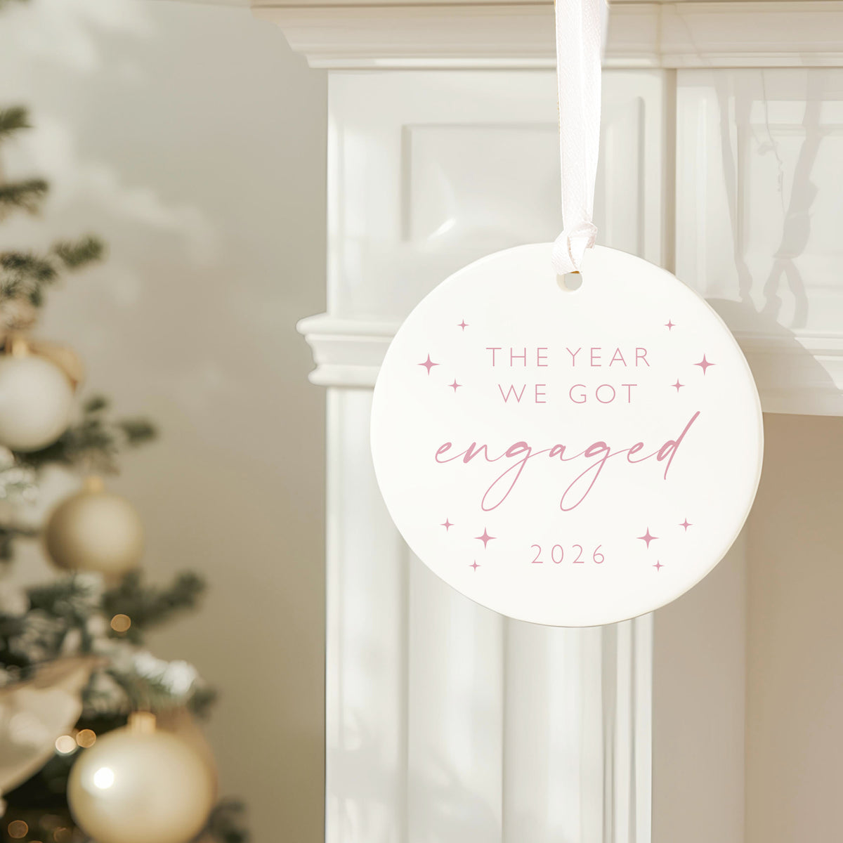 Personalised Engagement Christmas Bauble, First Christmas Engaged Ornament, Engagement Gift for Couple, Bride to Be Christmas Keepsake (Copy) (Copy)