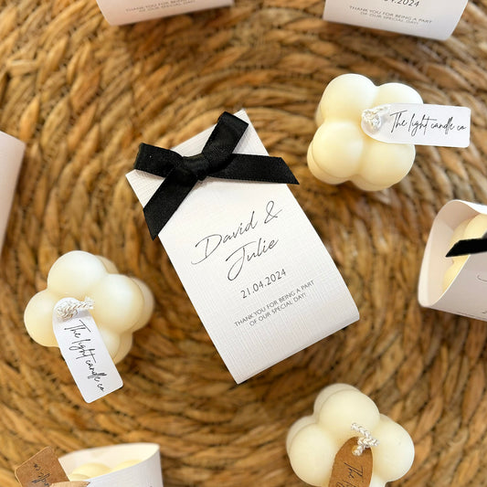 Personalised Candle & Ribbon Favours - Collab with 'The Light Candle Co'