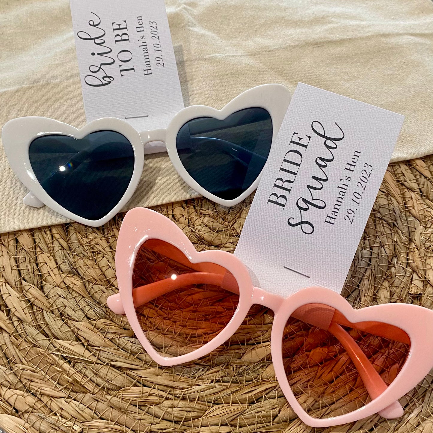 Hen Party Personalised Heart Glasses