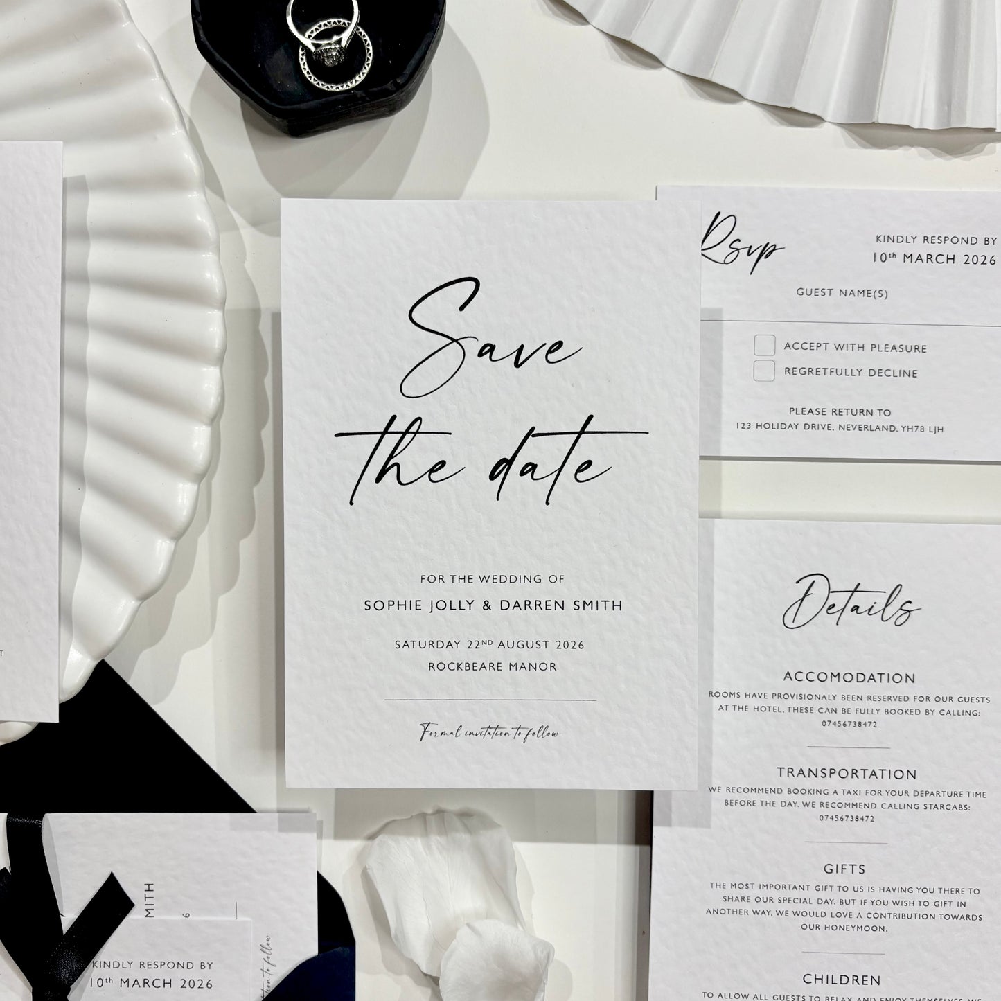 The Isla - Luxury Wedding Save the Date & Envelope