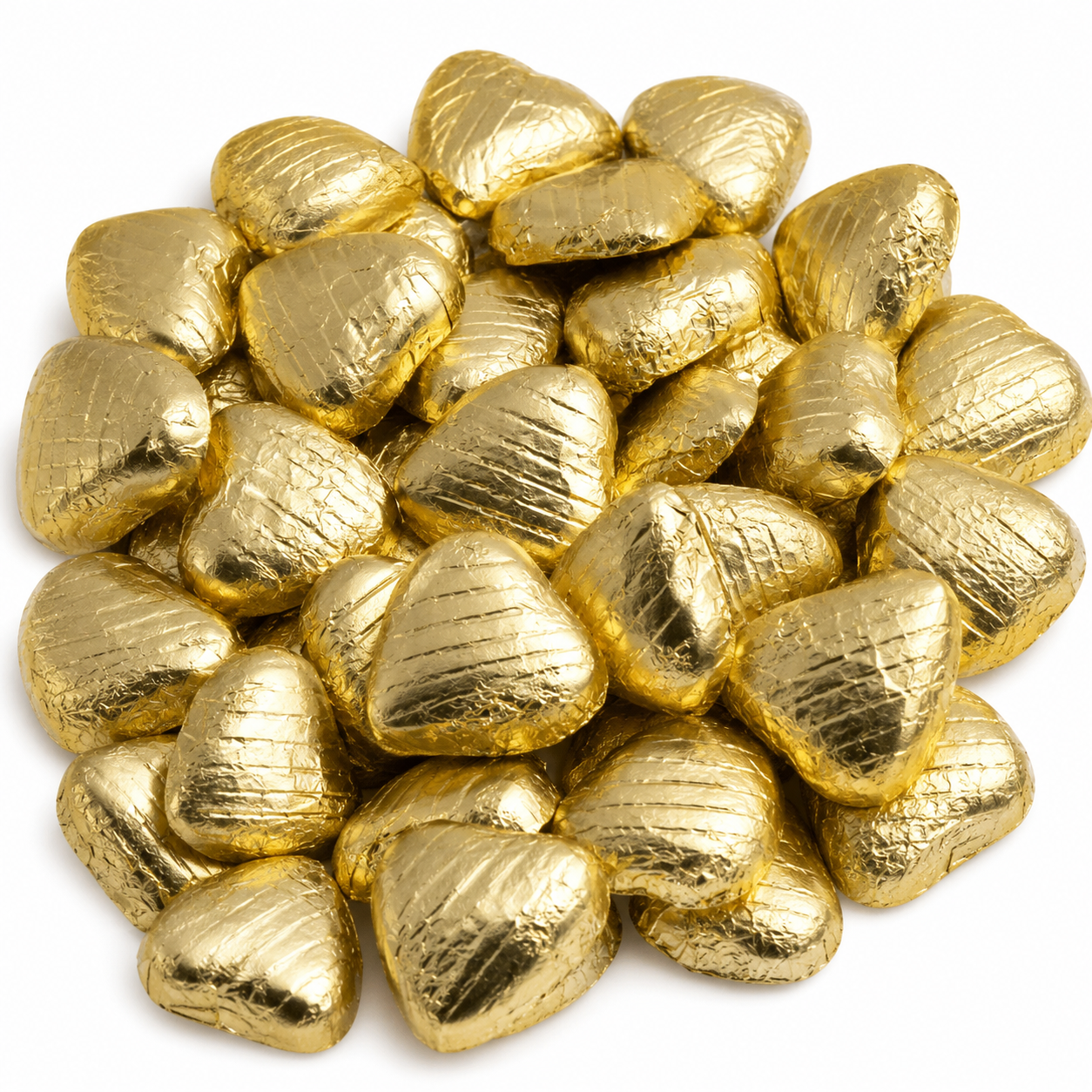 Heart Foil Chocolates For Wedding Favours Foil Wrapped Chocolate Hearts Gold Foil Heart Chocolates For Weddings Chocolates For Party Favours