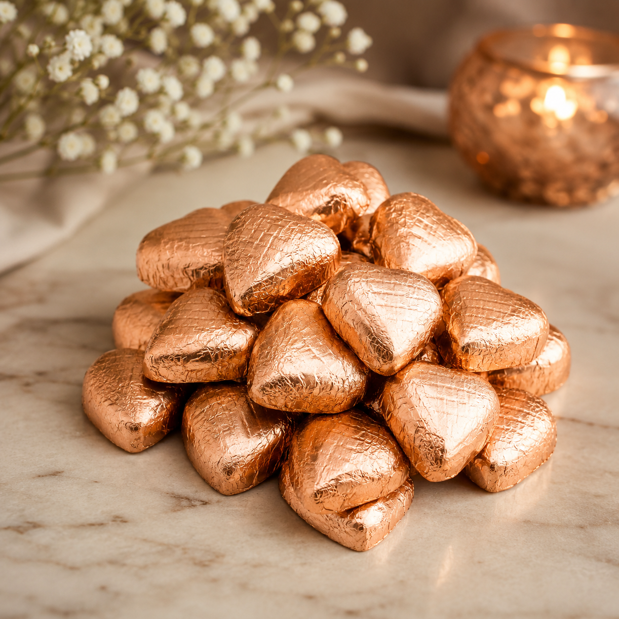 Heart Foil Chocolates For Wedding Favours Foil Wrapped Chocolate Hearts Gold Foil Heart Chocolates For Weddings Chocolates For Party Favours