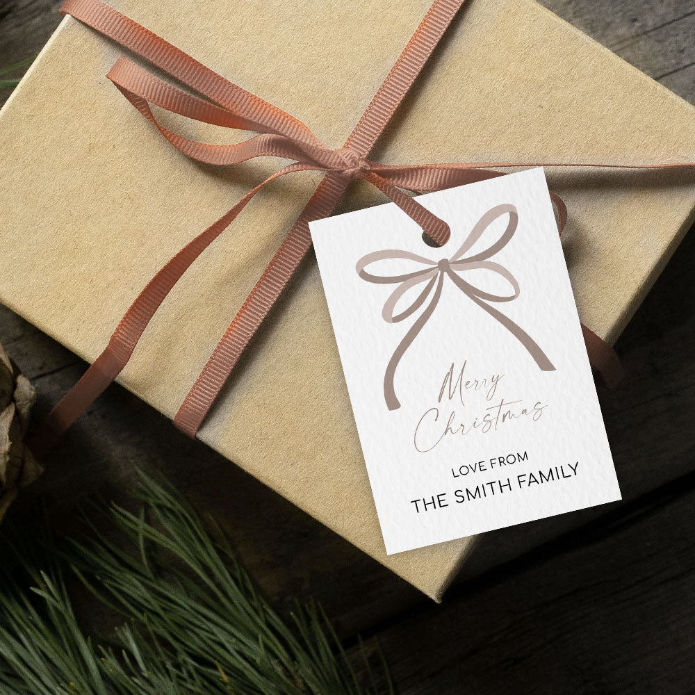 Personalised Christmas Tag | Bow Christmas Tag Pack | Family Name | Name Tag | Customised