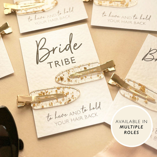 Hen Do Hair Gold Clips  Hen Party Favors and Gifts  Bride Tribe and Bride Squad Accessories  Personalised Hen Party Bag Fillers