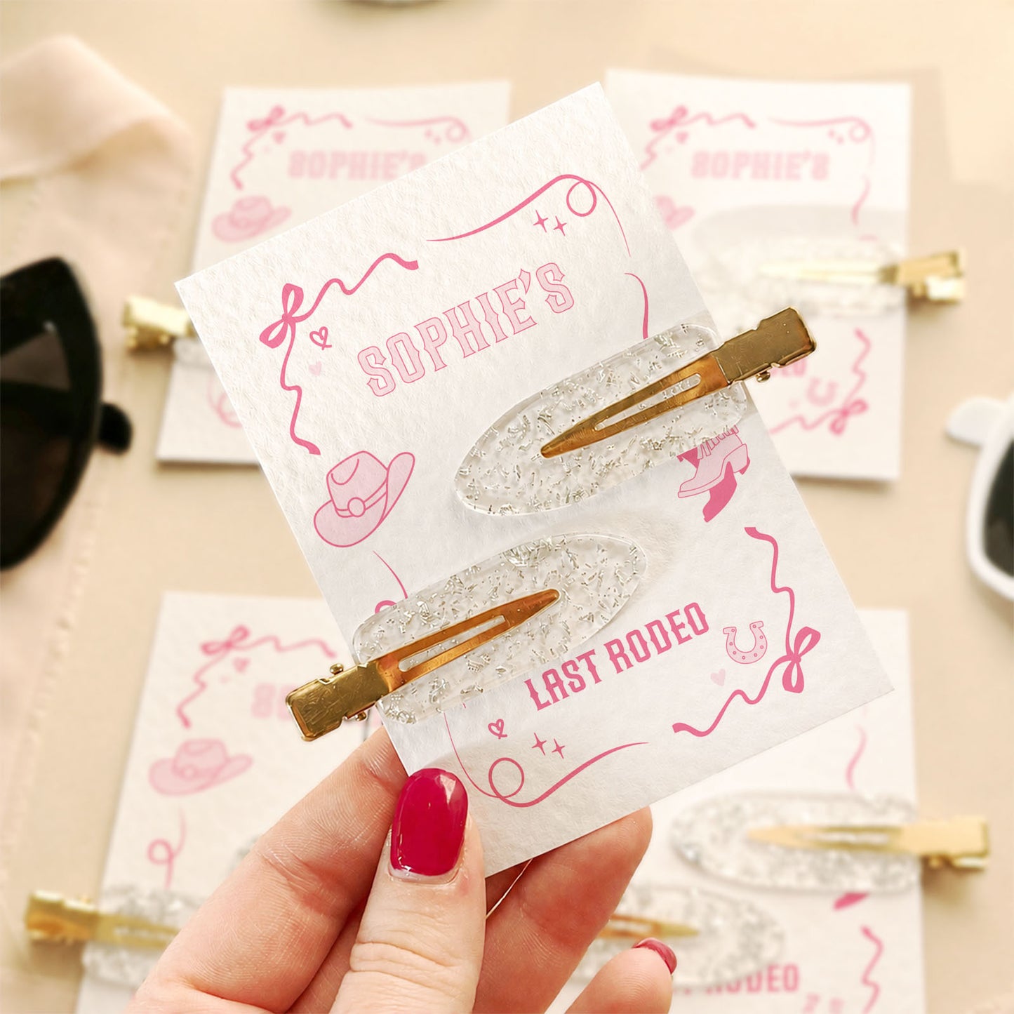 Last Rodeo Hen Do Hair Pearl Clips Hen Party Favours and Gifts Personalised Hen Party Bag Fillers Rodeo Theme Hen Party Cowgirl Theme