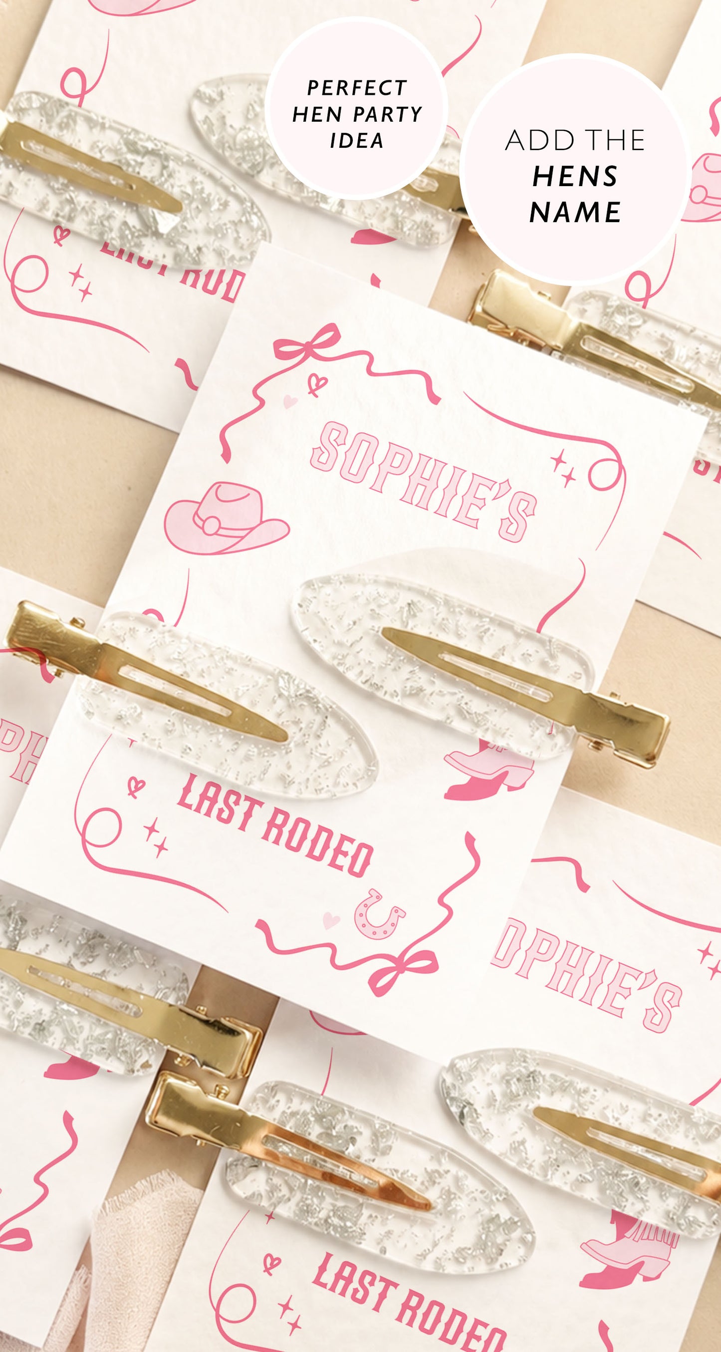 Last Rodeo Hen Do Hair Pearl Clips Hen Party Favours and Gifts Personalised Hen Party Bag Fillers Rodeo Theme Hen Party Cowgirl Theme