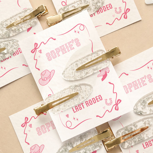 Last Rodeo Hen Do Hair Pearl Clips Hen Party Favours and Gifts Personalised Hen Party Bag Fillers Rodeo Theme Hen Party Cowgirl Theme