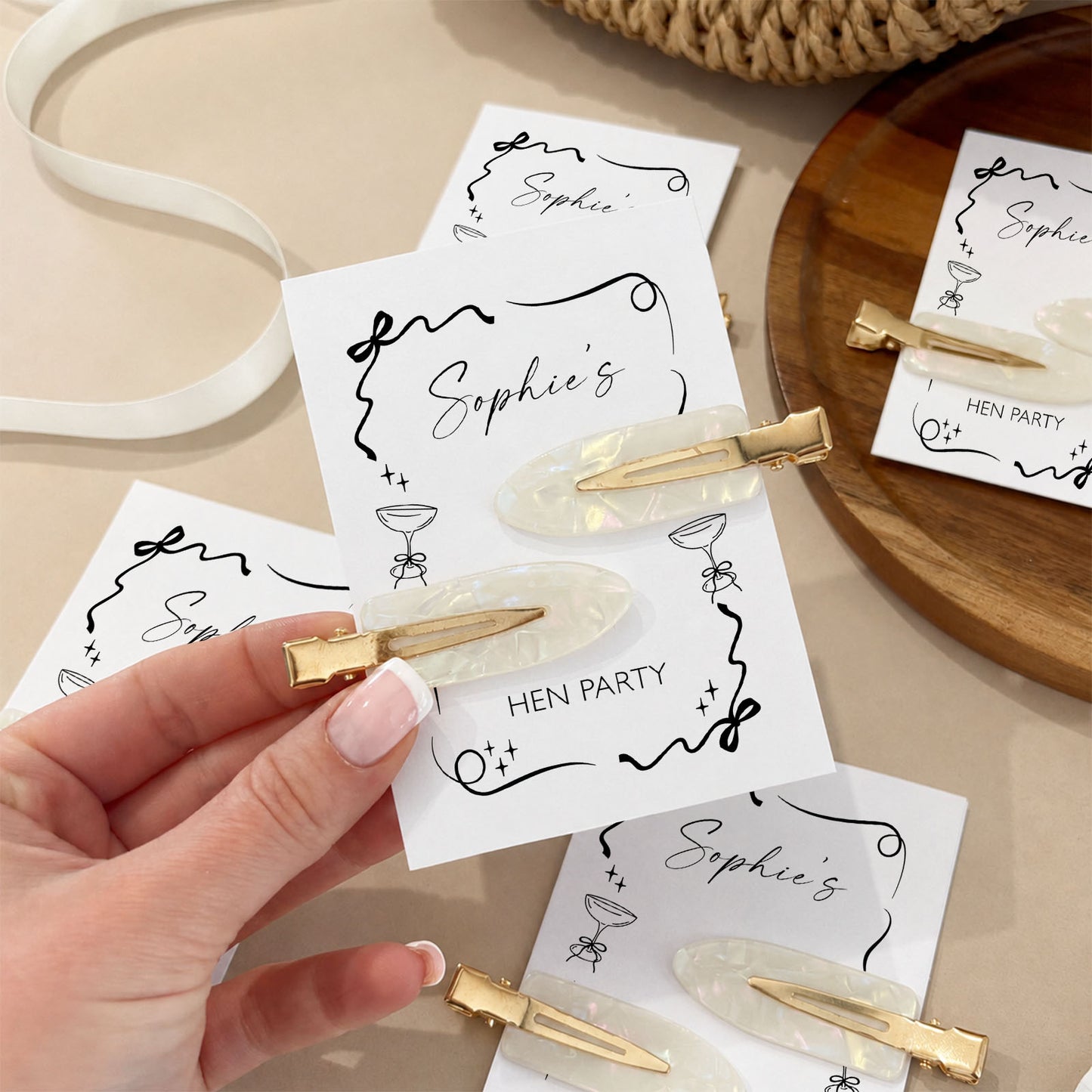 Prosecco and Pearls Hen Do Hair Pearl Clips Hen Party Favours and Gifts Personalised Hen Party Bag Fillers Prosecco Theme Hen Party