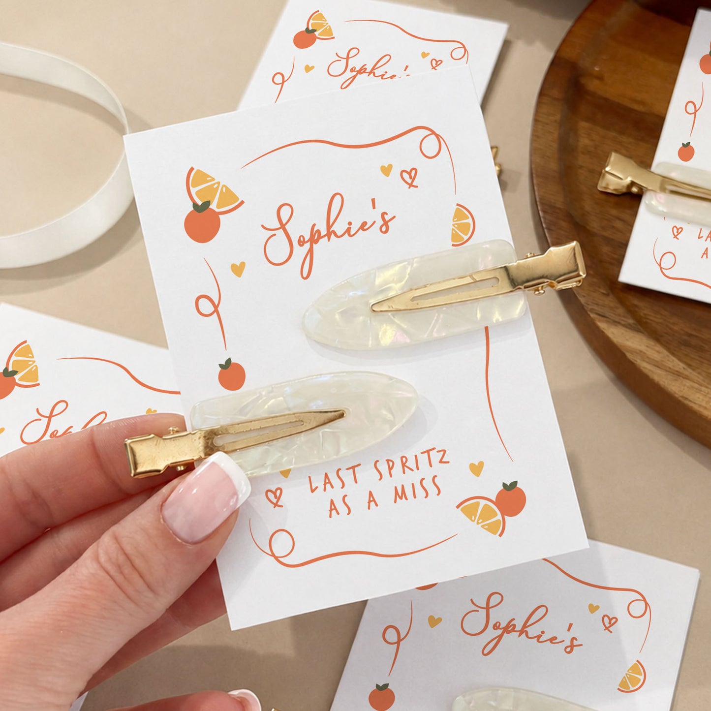 Last Spritz Hen Do Hair Pearl Clips Hen Party Favours and Gifts Personalised Hen Party Bag Fillers Aperol Theme Hen Last Spritz As A Miss