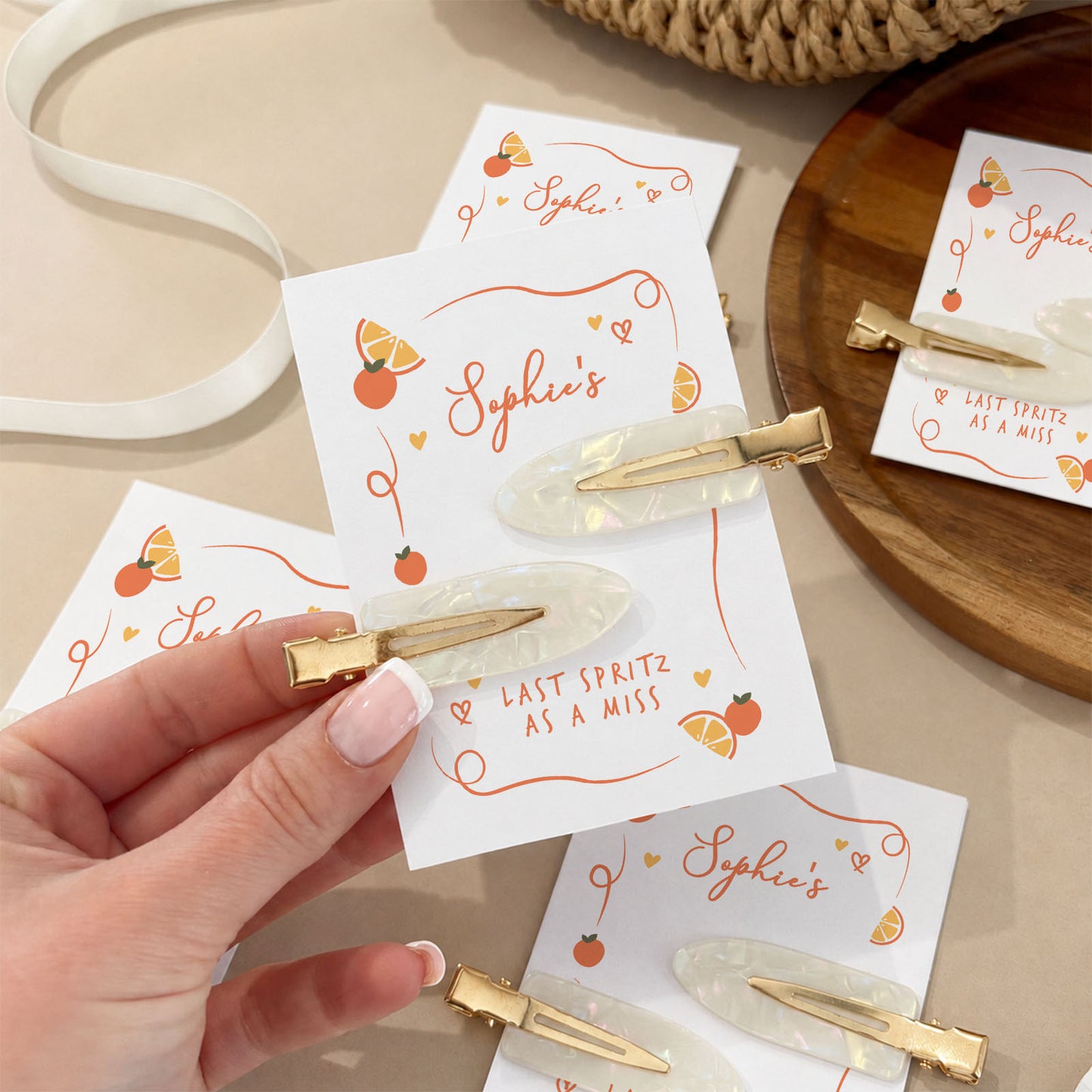 Last Spritz Hen Do Hair Pearl Clips Hen Party Favours and Gifts Personalised Hen Party Bag Fillers Aperol Theme Hen Last Spritz As A Miss