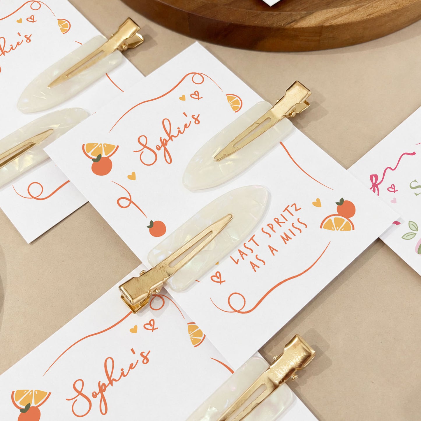 Last Spritz Hen Do Hair Pearl Clips Hen Party Favours and Gifts Personalised Hen Party Bag Fillers Aperol Theme Hen Last Spritz As A Miss