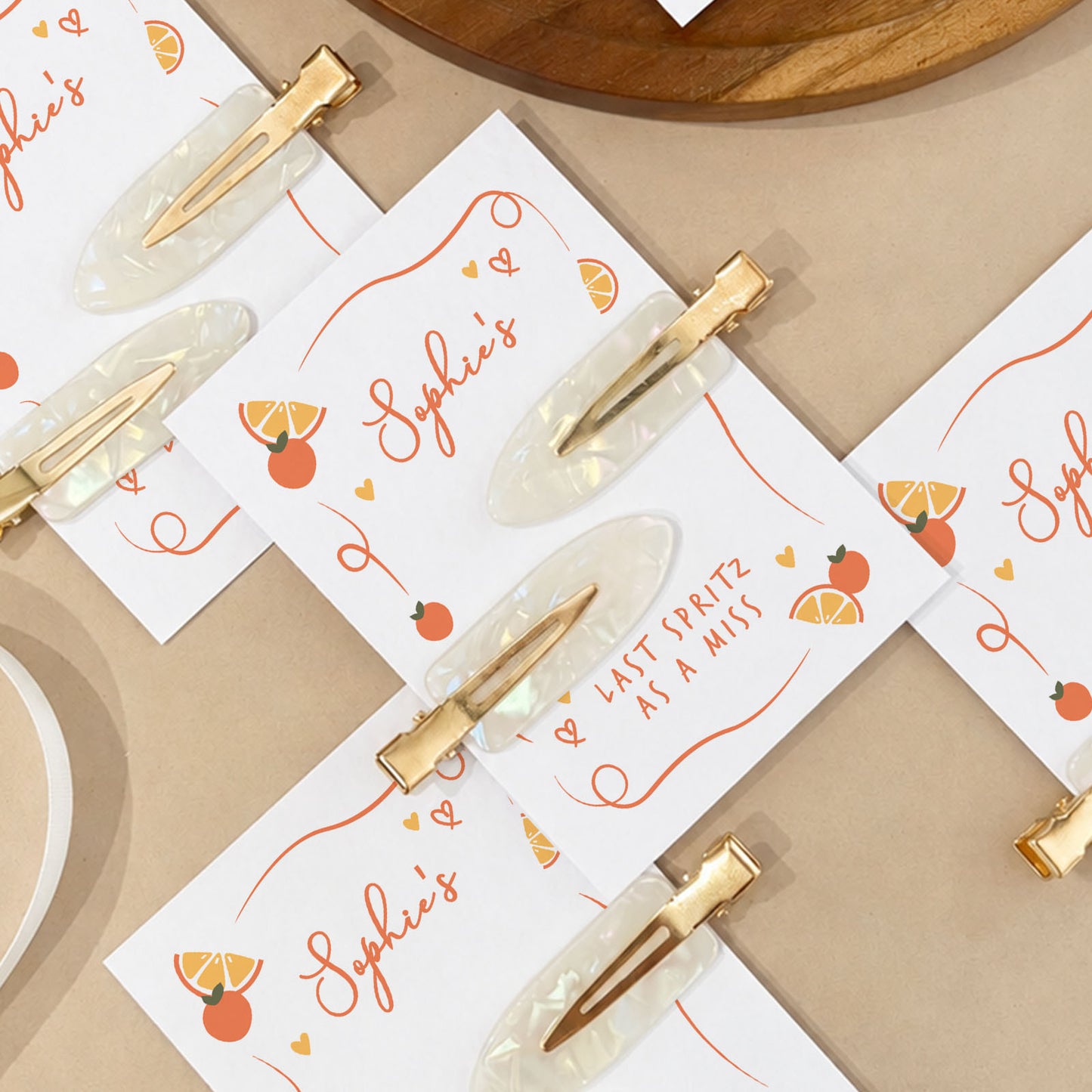 Last Spritz Hen Do Hair Pearl Clips Hen Party Favours and Gifts Personalised Hen Party Bag Fillers Aperol Theme Hen Last Spritz As A Miss
