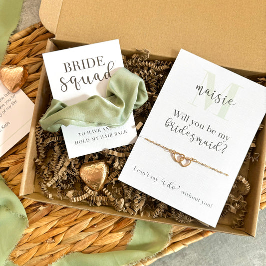 Bridal party proposal gift box - green