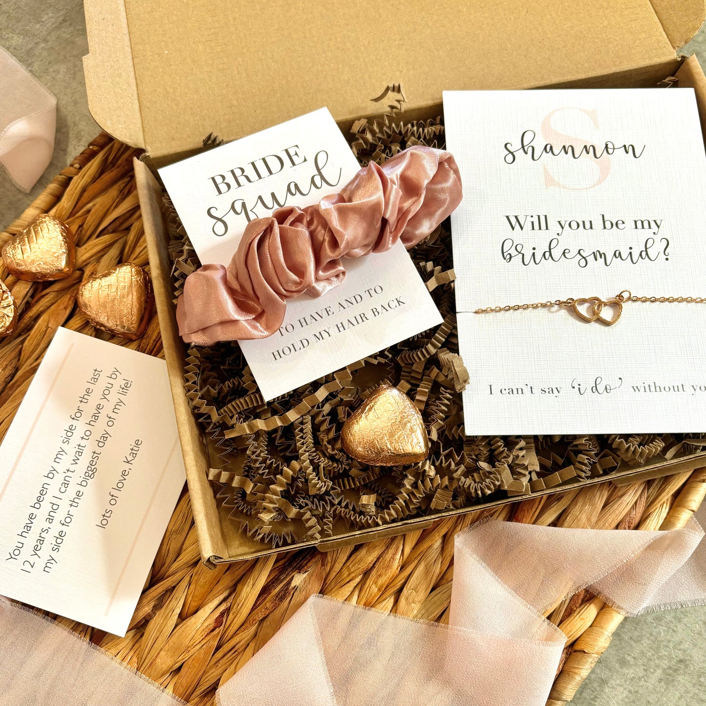 Bridal party proposal gift box - pink