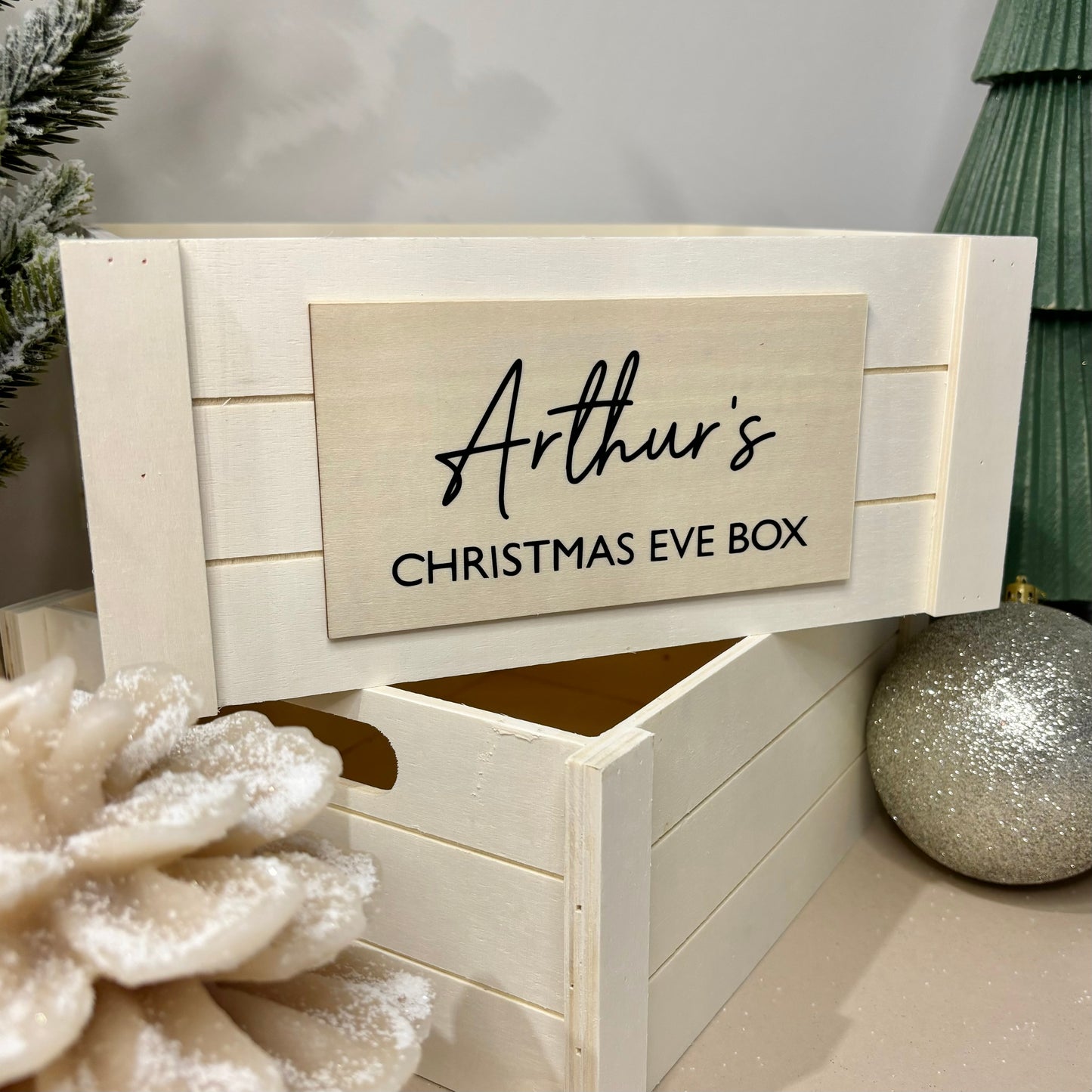 Personalised Wooden Christmas Eve Box Crate - Small