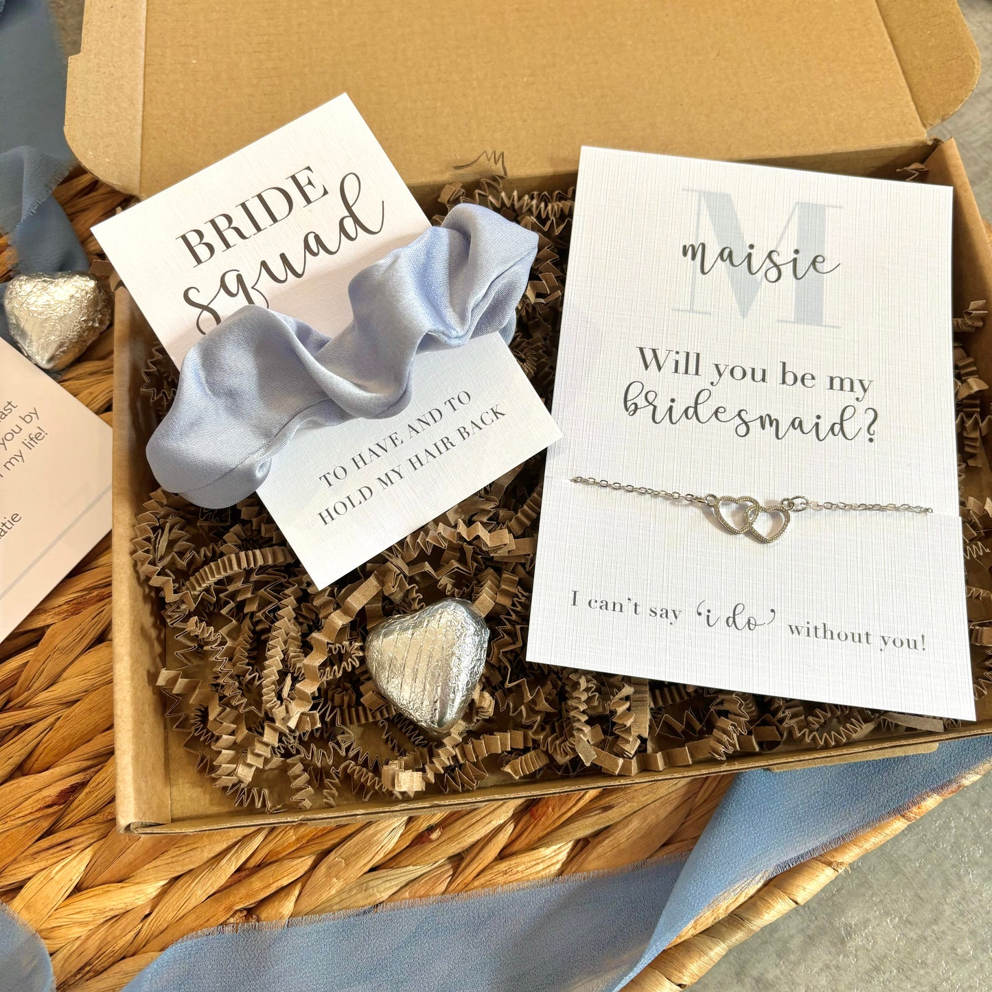 Bridal party proposal gift box - blue