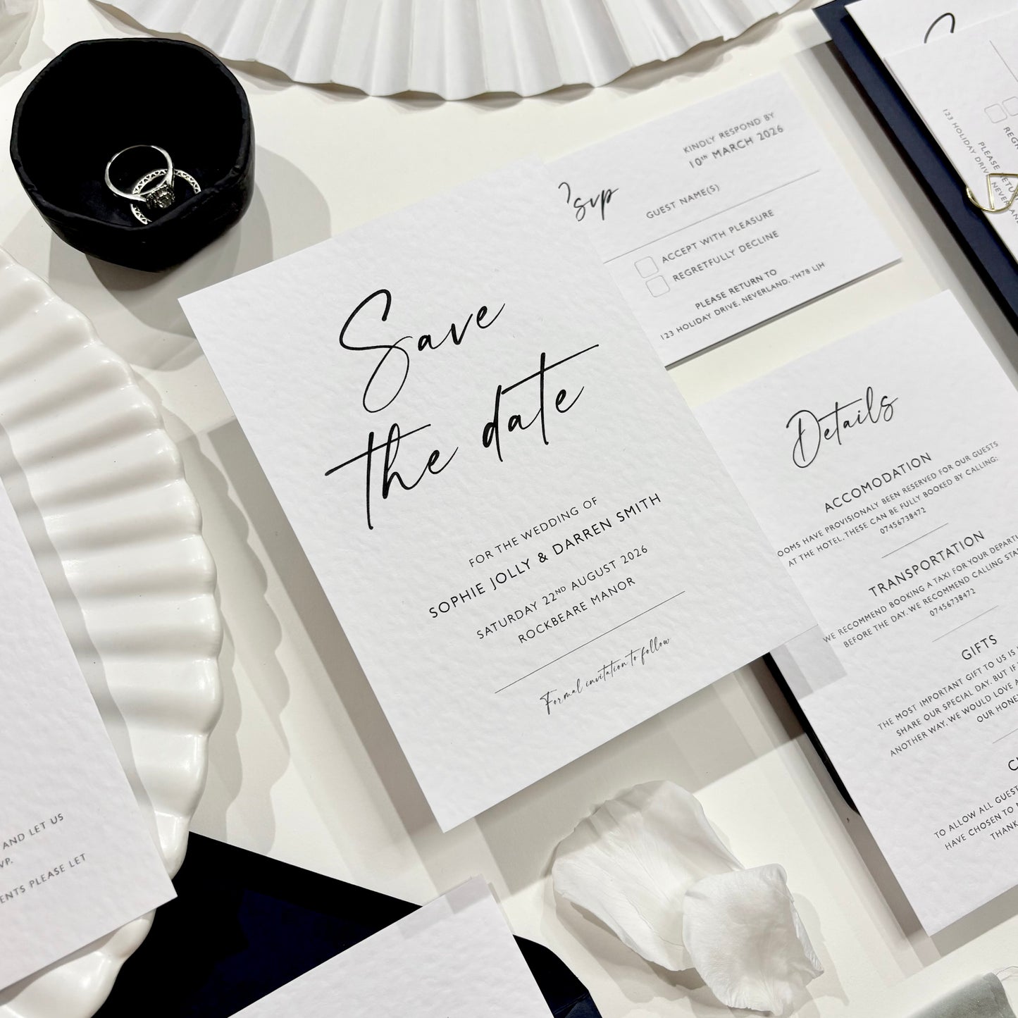 The Isla - Luxury Wedding Save the Date & Envelope