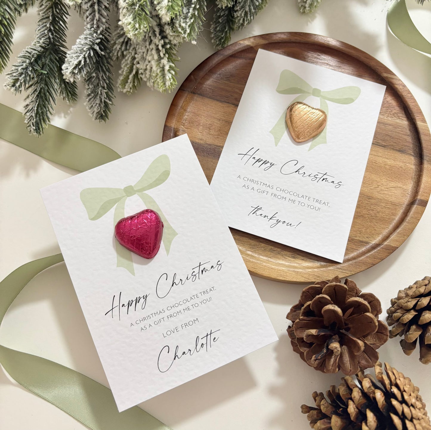 Personalised Christmas Bow Chocolate Gift | Teacher, Nursery & Children Gift