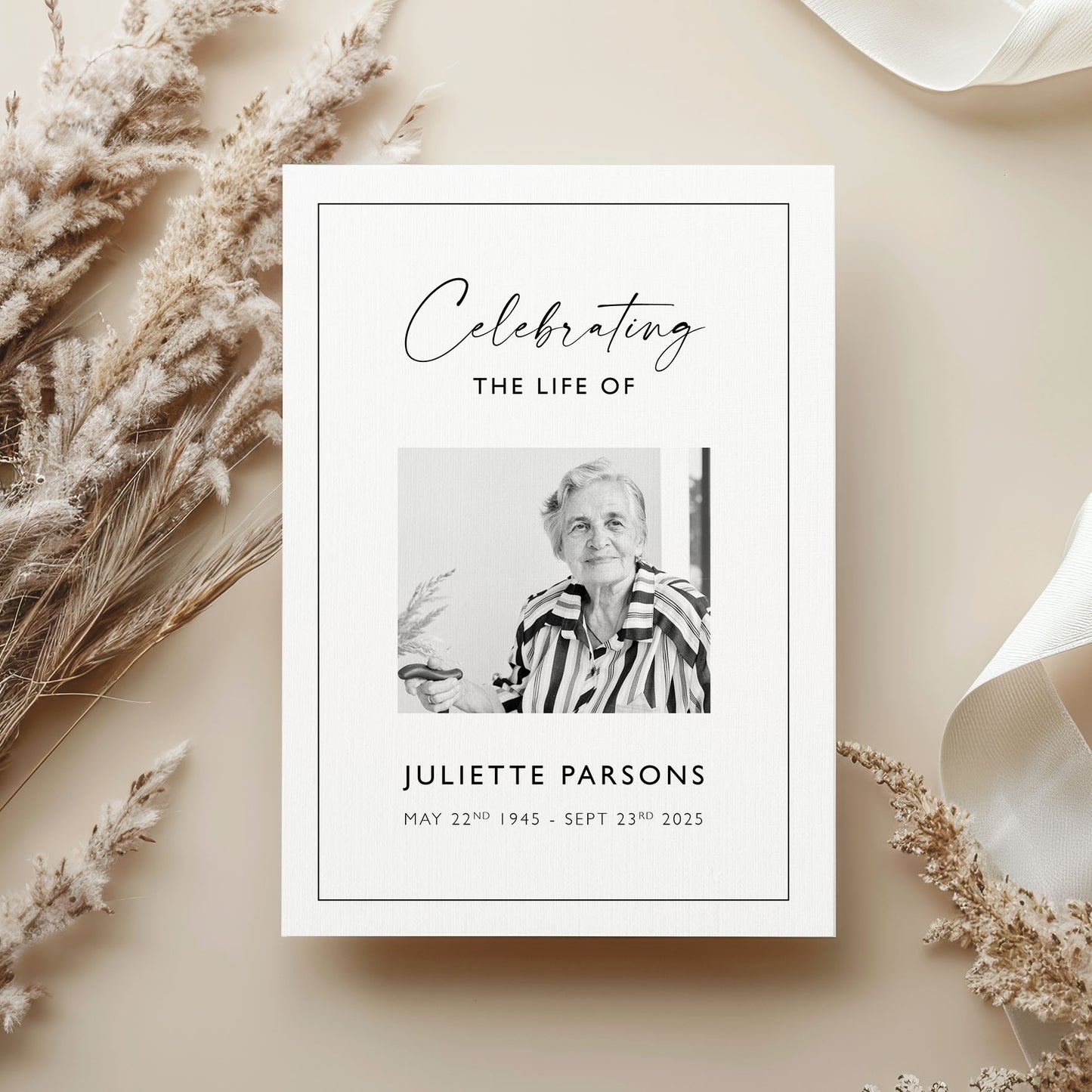 *digital* Elegant Funeral Order of Service Template | Celebration of Life Program | Memorial Booklet | Printable Digital Download | Funeral Program
