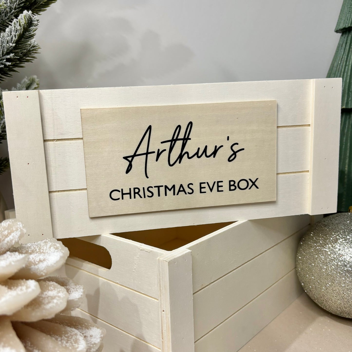 Personalised Wooden Christmas Eve Box Crate - Small