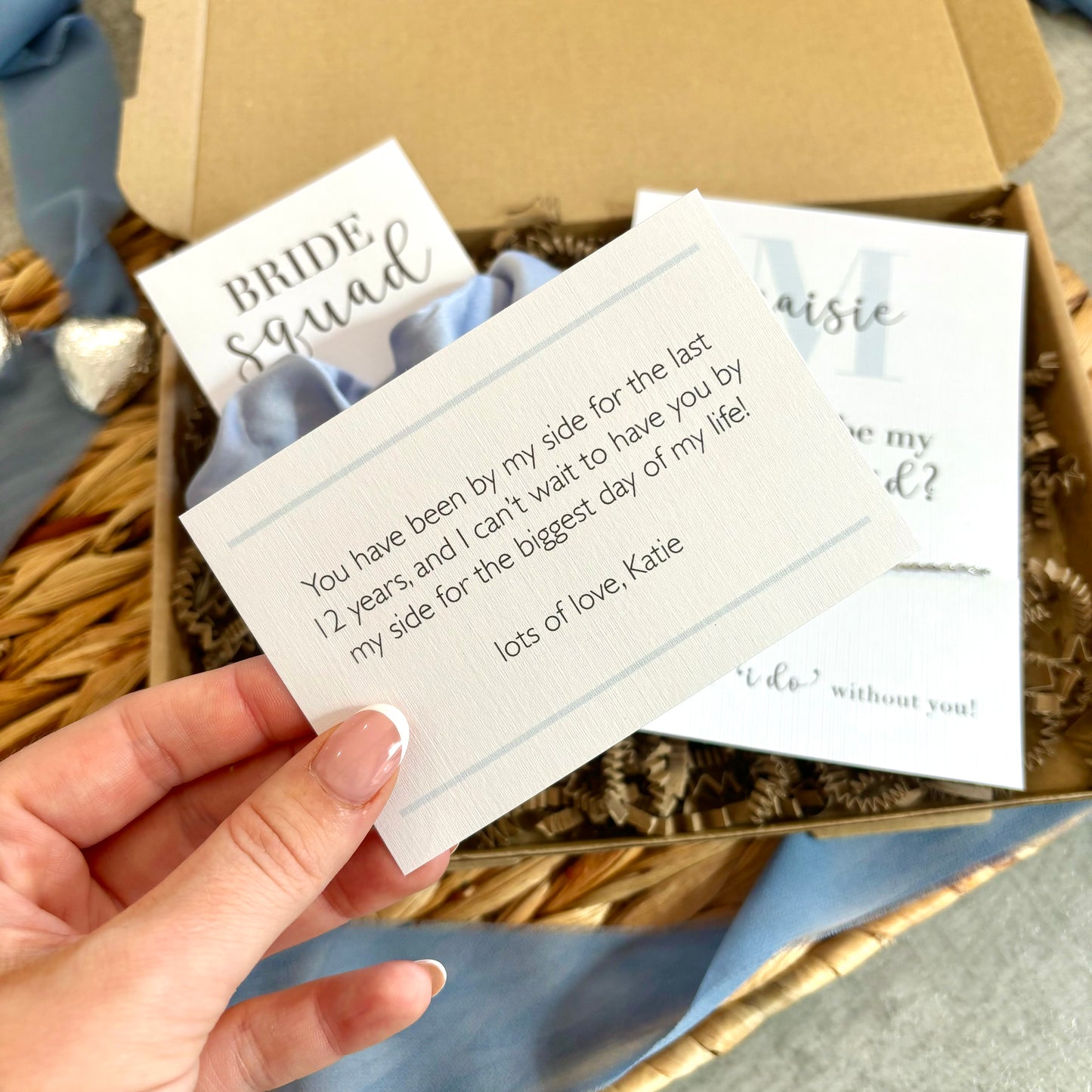 Bridal party proposal gift box - blue