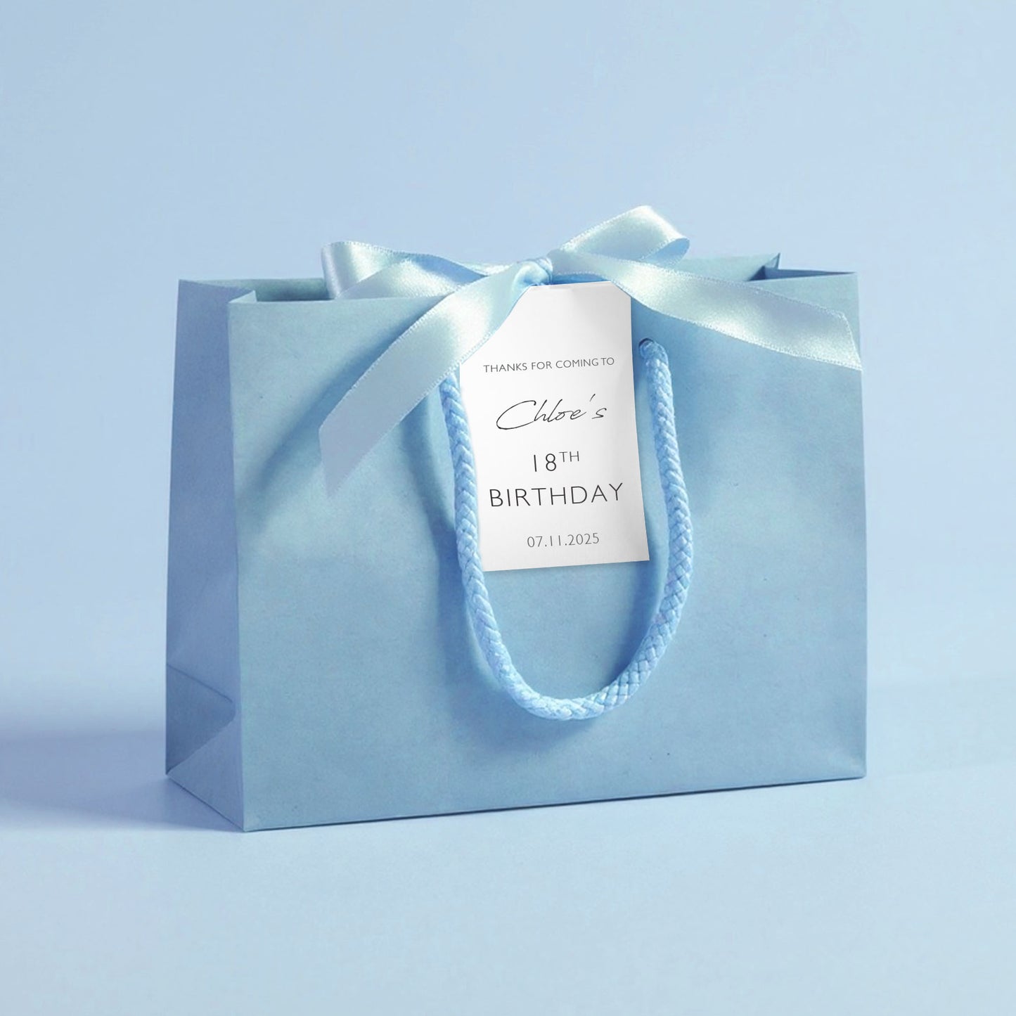 Personalised Birthday Party Bags with Custom Tag | Birthday Favours | Personalised Name Ribbon Gift Bag | Birthday Gifts
