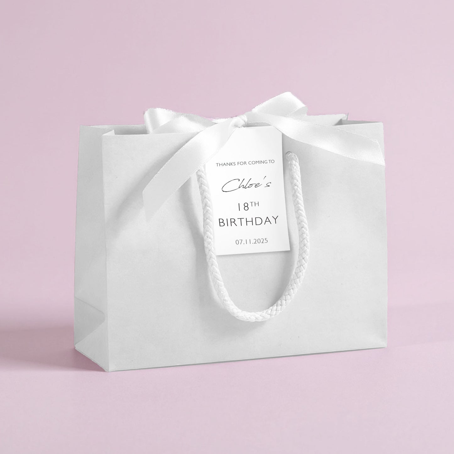 Personalised Birthday Party Bags with Custom Tag | Birthday Favours | Personalised Name Ribbon Gift Bag | Birthday Gifts